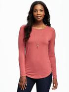 Old Navy Crew Neck Layering Tee For Women - Fire Berry