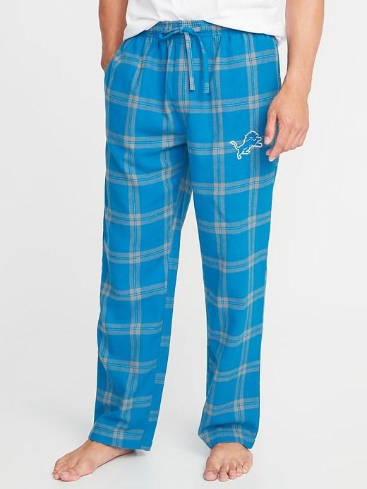 Old Navy Mens Nfl Team-graphic Flannel Sleep Pants For Men Detroit Lions Size L
