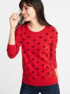 Old Navy Womens Crew-neck Sweater For Women Red Dots Size Xs