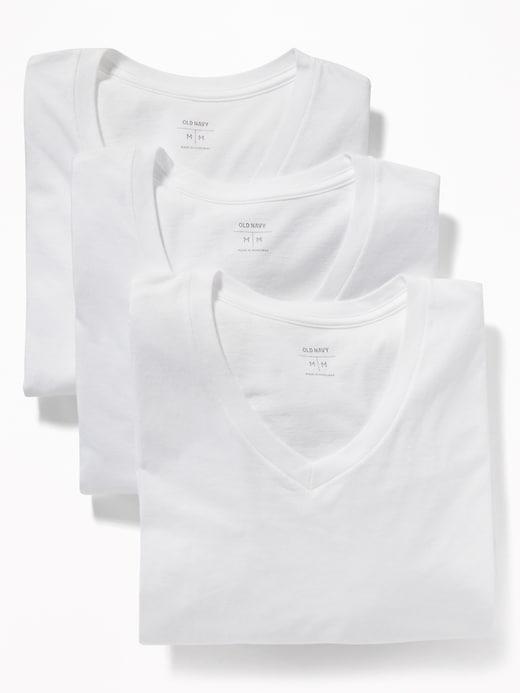 Old Navy Mens V-neck Tee 3-pack For Men Bright White Size M