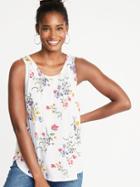 Luxe Floral-print Swing Tank For Women