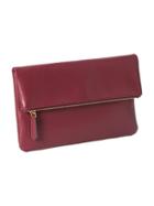 Old Navy Womens Faux Leather Fold Over Clutch Size One Size - Marion Berry