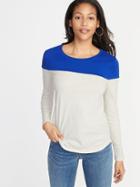 Old Navy Womens Everywear Color-block Tee For Women Cobalt Size L