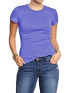 Old Navy Womens Perfect Crew-neck Tee Flower Bunch Blue Size L