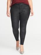 Old Navy Womens Smooth & Slim Plus-size Coated Rockstar Jeans Blackjack Size 28