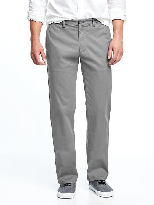 Old Navy Mens Straight Ultimate Built-in Flex Khakis For Men Gray Stone Size 32w