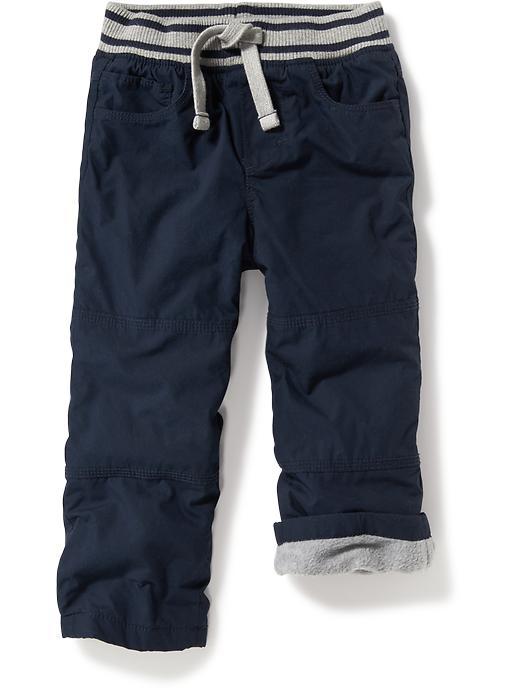 Old Navy Fleece Lined Twill Pants Size 12-18 M - Ink Blue