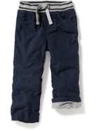 Old Navy Fleece Lined Twill Pants Size 12-18 M - Ink Blue