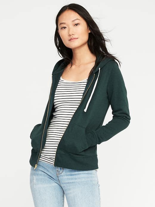 Old Navy Relaxed Full Zip Fleece Hoodie For Women - Fir Ever
