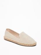Old Navy Womens Canvas Espadrilles For Women Metallic Beige Size 8