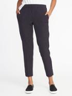 Old Navy Womens Mid-rise Pull-on Straight Pants For Women Charcoal Pinstripe Size 16