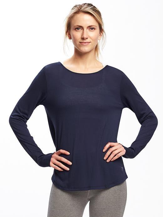 Old Navy Go Dry Reversible Cross Wrap Top For Women - Lost At Sea Navy