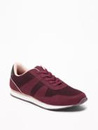 Old Navy Womens Sueded Retro Sneakers For Women Oxblood Size 7 1/2