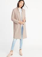 Old Navy Womens Long Soft-brushed Coat For Women Icelandic Mineral Size M