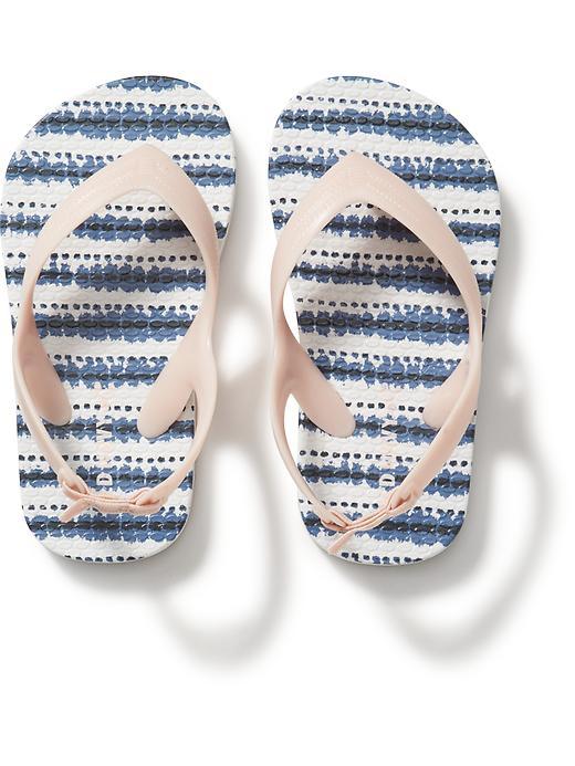 Old Navy Patterned Flip Flops - Dark Sea Blue Print