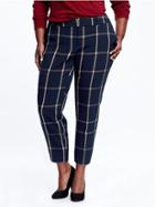 Old Navy Womens Plus Mid Rise Harper Pants Size 16 Long Plus - Navy Plaid