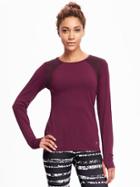 Old Navy Go Dry Mesh Trim Performance Tee For Women - Lingonberry Jam