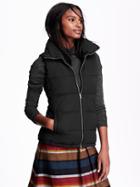 Old Navy Womens Quilted Fleece Lined Vest Size L Tall - Black