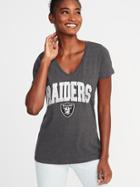Old Navy Womens Nfl Team Graphic V-neck Tee For Women Oakland Raiders Size Xl
