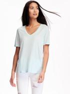 Old Navy Relaxed Drapey V Neck Tee For Women - Sky Way
