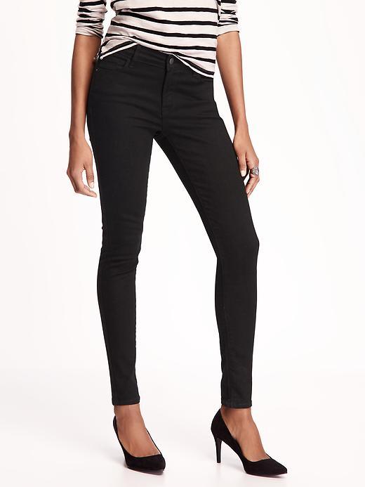 Old Navy Mid Rise Built In Sculpt Rockstar Jeans For Women - Blackjack