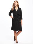 Old Navy Utility Shirt Dress For Women - Black