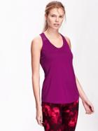 Old Navy Womens Semi Fitted Power Mesh Tank Size L - Purple Pizazz Poly