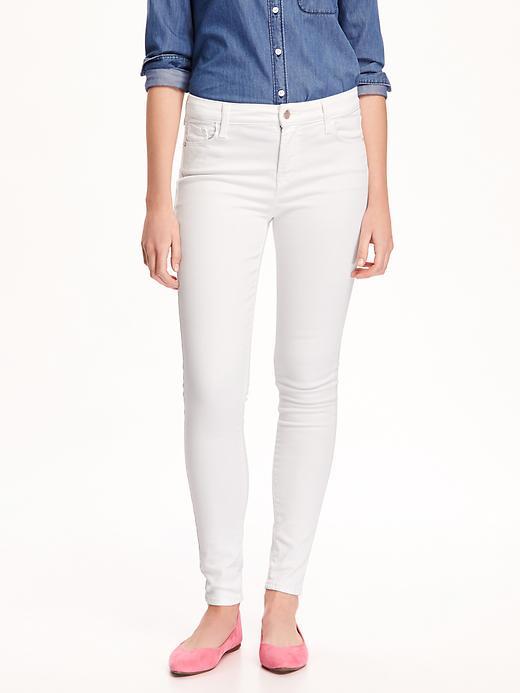 Old Navy Mid Rise Built In Sculpt Rockstar Jeans For Women - Bright White