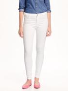 Old Navy Mid Rise Built In Sculpt Rockstar Jeans For Women - Bright White