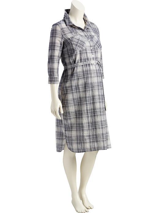 Old Navy 3/4 Sleeve Tunic Dress - White Plaid