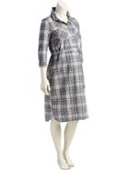 Old Navy 3/4 Sleeve Tunic Dress - White Plaid