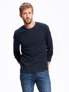 Old Navy Waffle Knit Thermal Tee For Men - In The Navy
