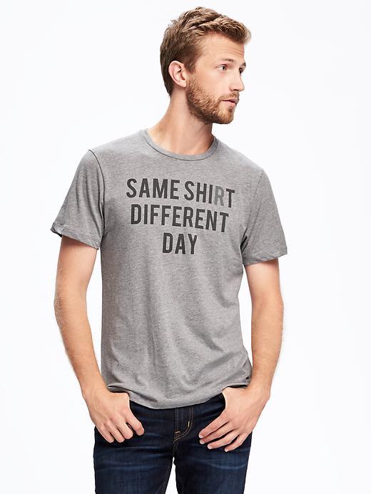 Old Navy Graphic Crew Neck Tee For Men - Heather Grey