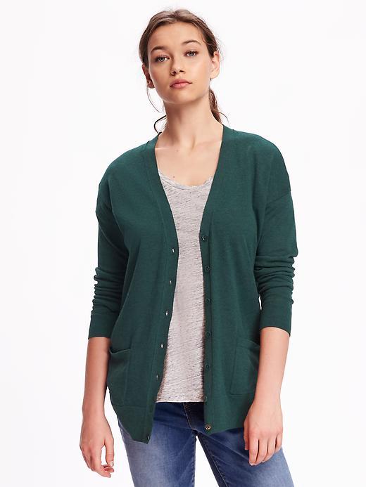 Old Navy Boyfriend Cardigan For Women - Dark Forest Heather