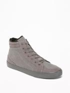 Sherpa-lined Canvas Sneakers For Men