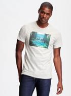 Old Navy Triblend Graphic Tee For Men - Heather Oatmeal