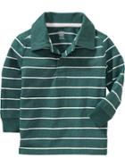 Old Navy Long Sleeved Striped Polo - Night Dive
