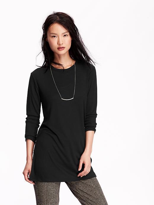 Old Navy Womens Rib Knit Tunic Tee Size L Tall - Blackjack