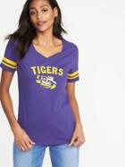 Old Navy Womens College Team Sleeve-stripe Tee For Women Lsu Size S