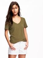 Old Navy Relaxed V Neck Tee - Pasture Present