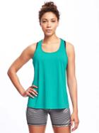 Old Navy Go Dry Strappy Back Tank For Women - Splashing Teal