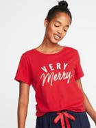 Old Navy Womens Everywear Holiday-graphic Tee For Women Robbie Red Size Xl
