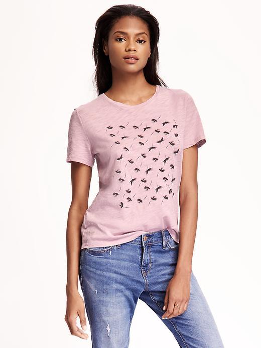 Old Navy Relaxed Graphic Tee For Women - Plum Tonic