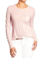 Old Navy Womens Relaxed Slub Knit Pocket Tees - Pink For Eva