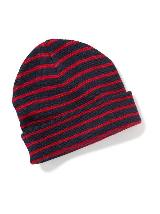 Old Navy Rolled Cuff Beanie For Men - Red Stripe