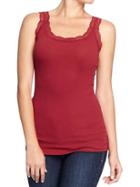 Old Navy Womens Lace Trim Perfect Tanks - Reddy Set Go
