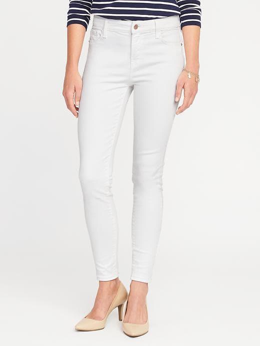 Old Navy Womens Mid-rise Built-in-sculpt Rockstar Jeans For Women Bright White Size 20