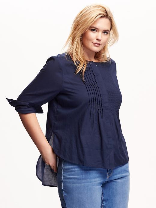 Old Navy Womens Plus Pintuck Tunic Size 1x Plus - Lost At Sea Navy