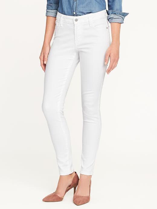 Old Navy Womens Mid-rise Clean Slate Rockstar Super Skinny Jeans For Women Bright White Size 20