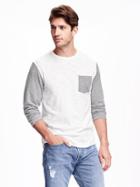 Old Navy Soft Washed Baseball Tee For Men - Heather Light Gray